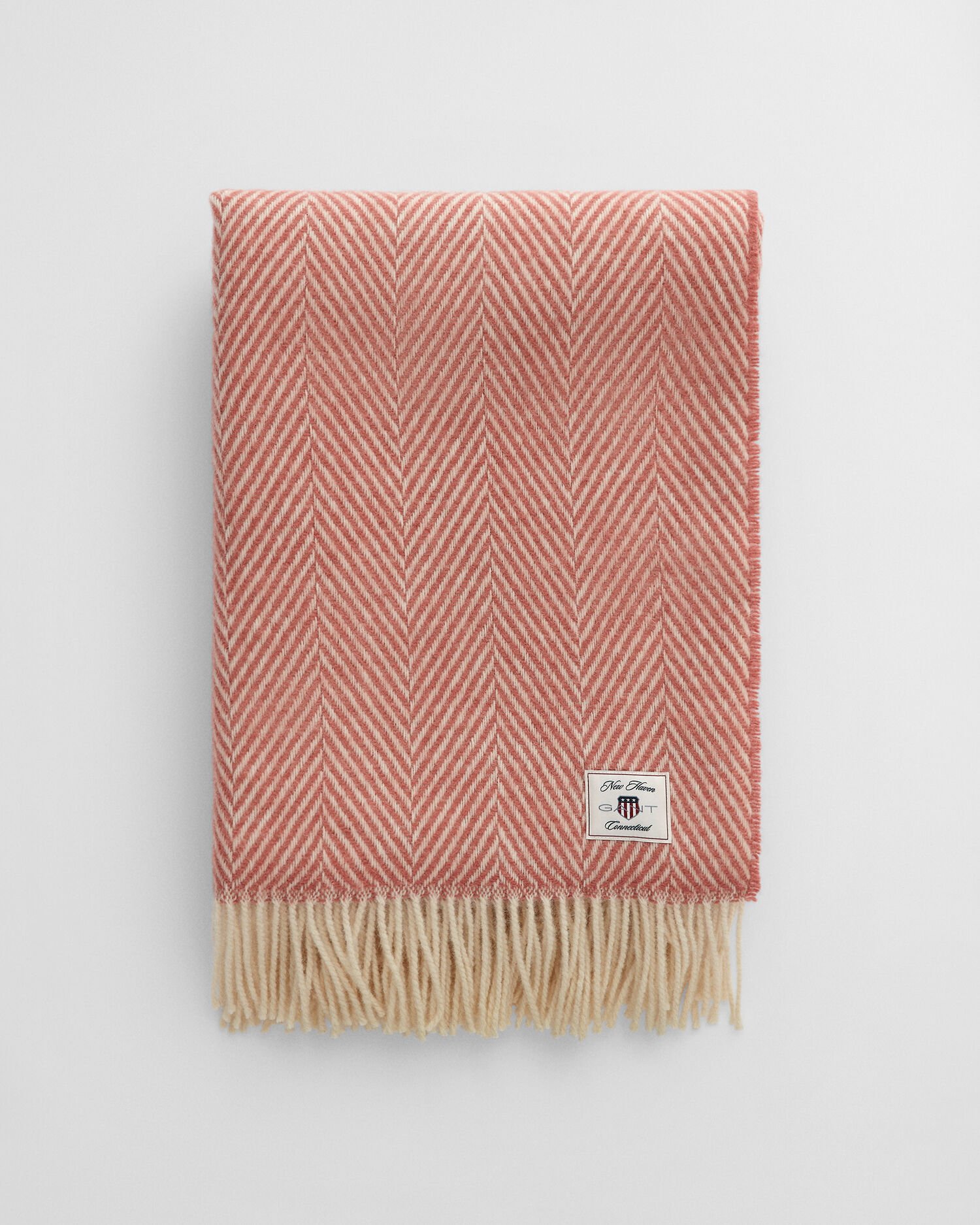 Wollen sprei met visgraatmotief