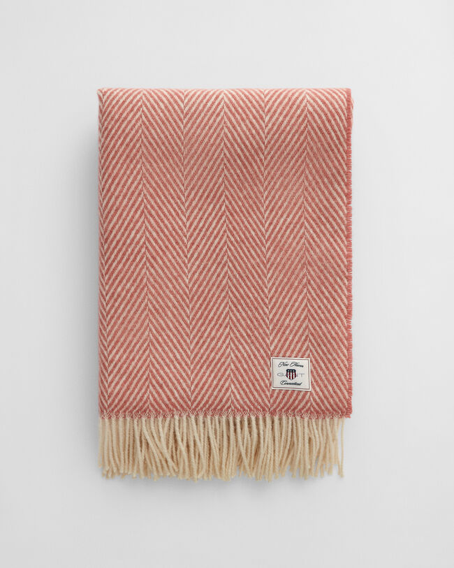 Wollen sprei met visgraatmotief