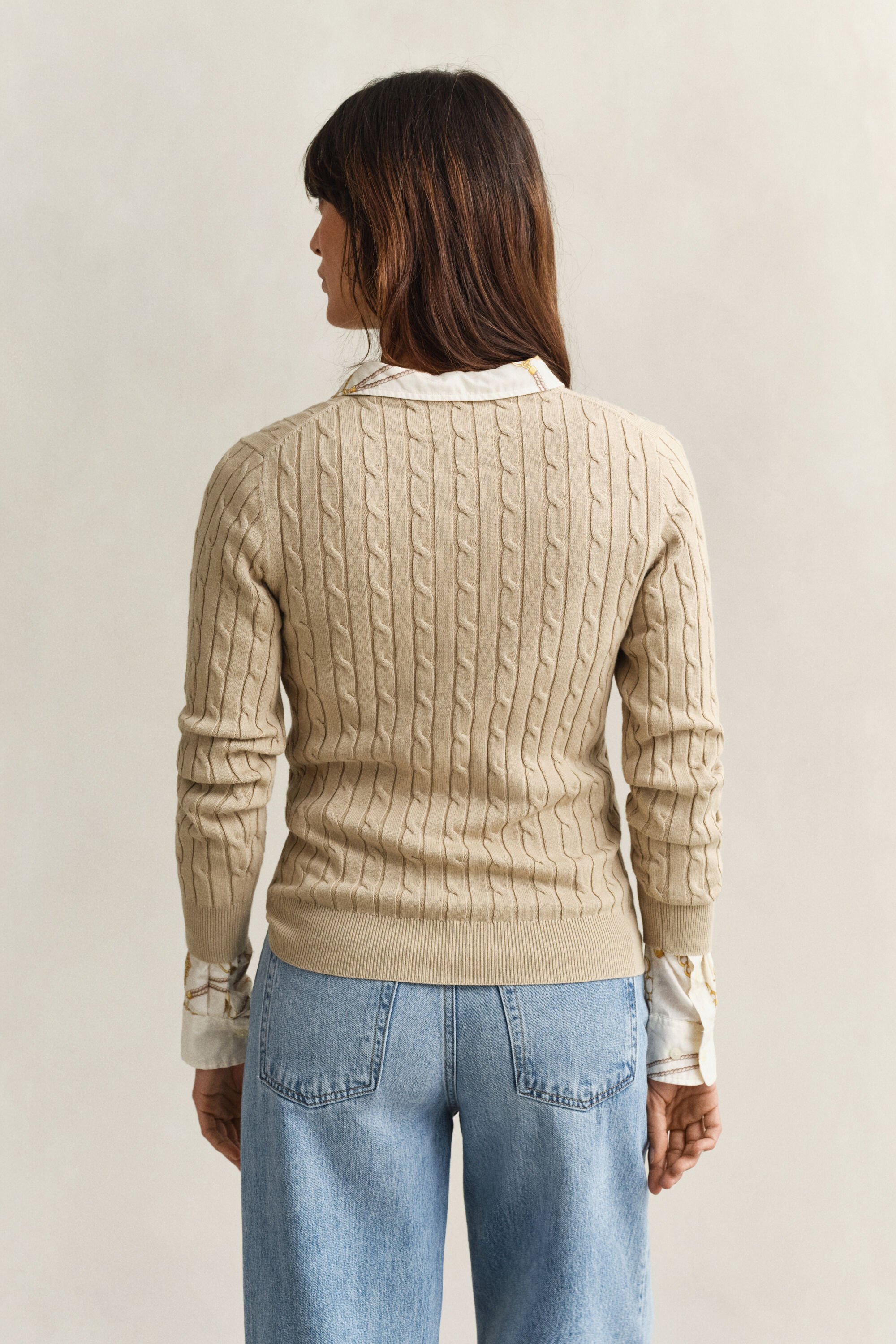 Kabeltrui met ronde hals