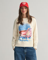 Scenery Print sweatshirt met ronde hals