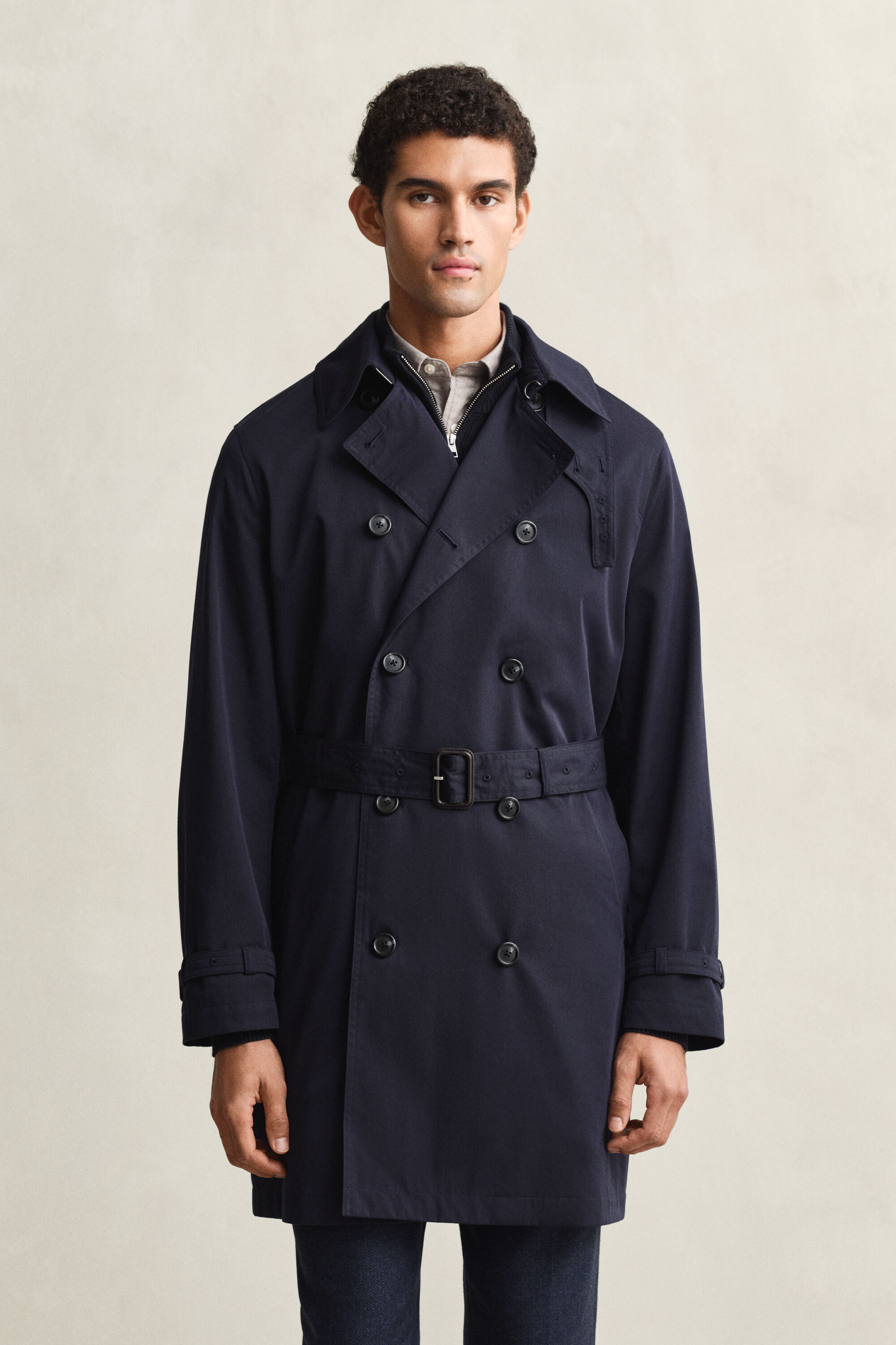 Trenchcoat van katoenmix