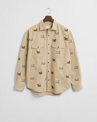 Relaxed Fit geborduurd overhemd van keperstof