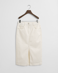 Witte denim midirok