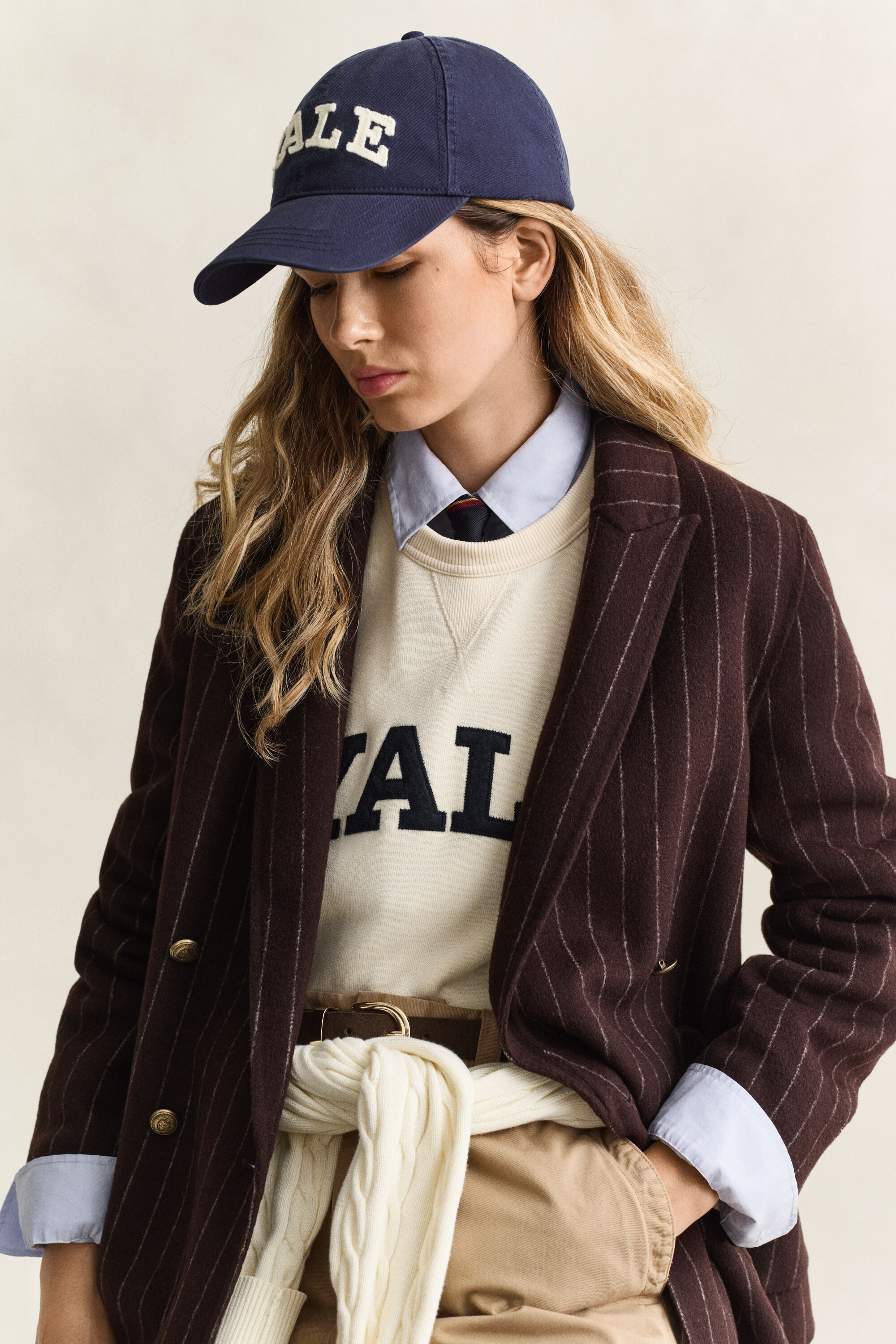 Gant x Yale handgestikte blazer met krijtstreep