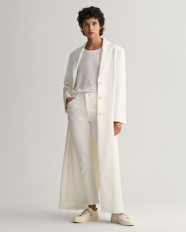 Witte iets kortere Slim Fit jeans