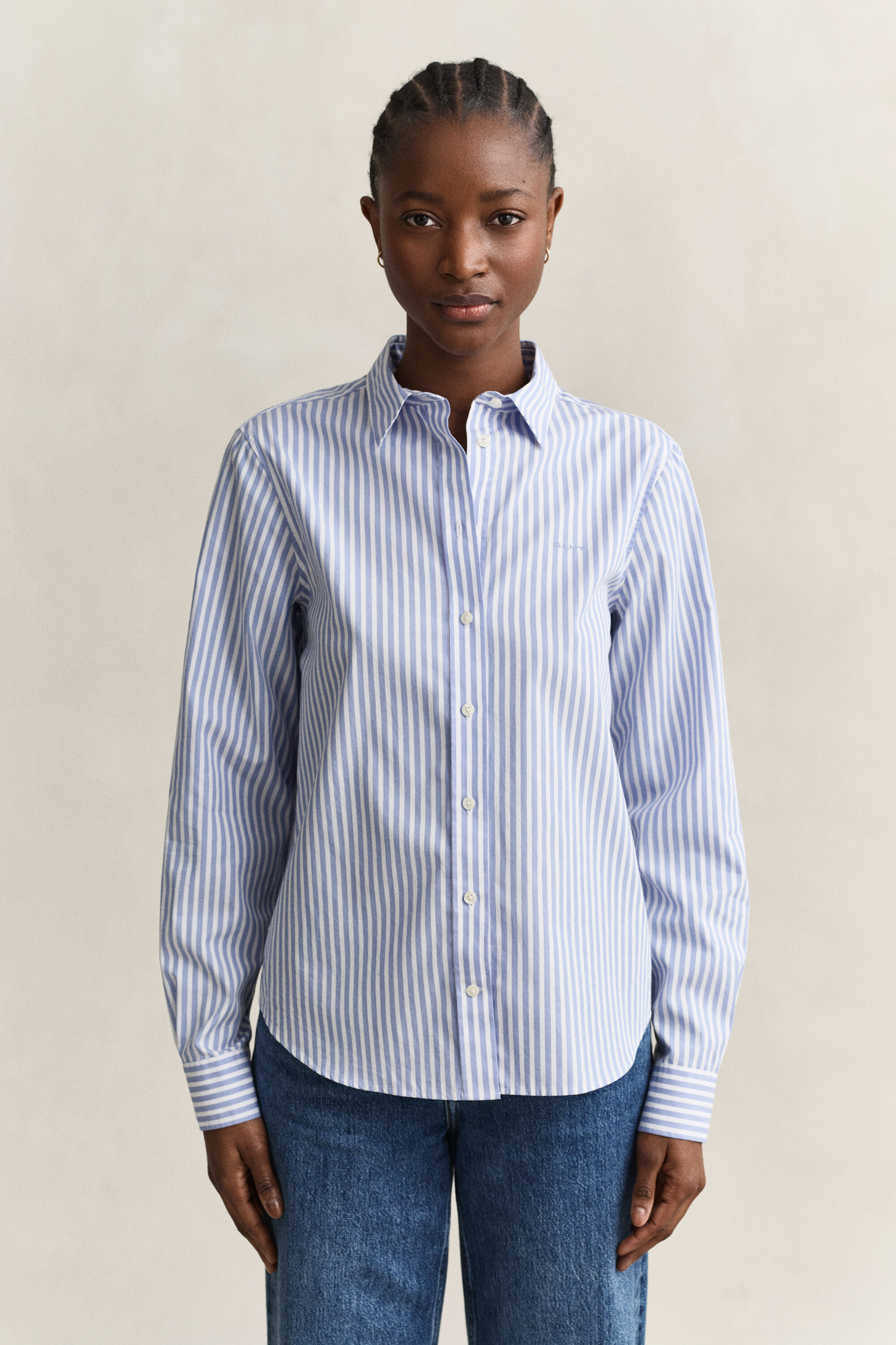 Regular Fit Classic gestreept overhemd van poplin