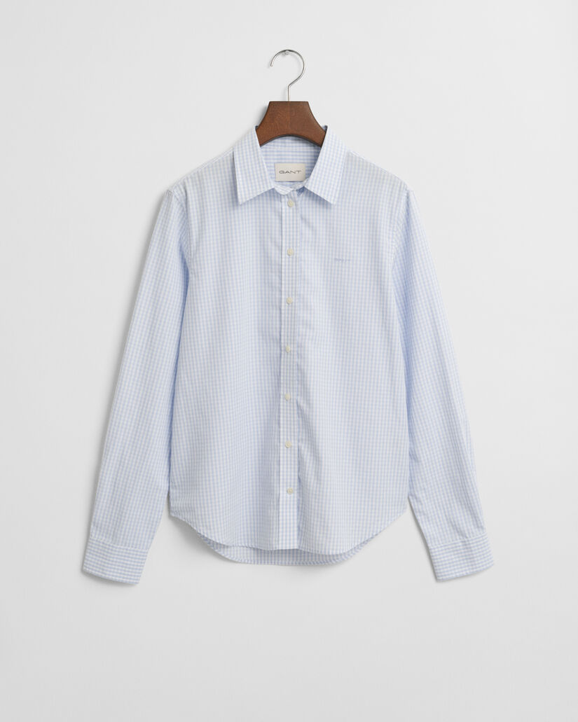 Regular Fit poplin overhemd met Gingham-ruitje