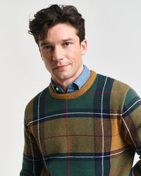 Geruite trui met ronde hals