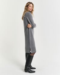 Jurk met col en gebreid detail