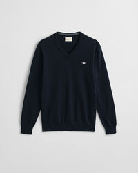 Klassieke sweater van katoen met V-hals