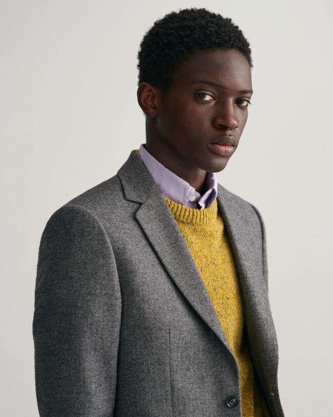 Kostuumblazer met visgraatmotief