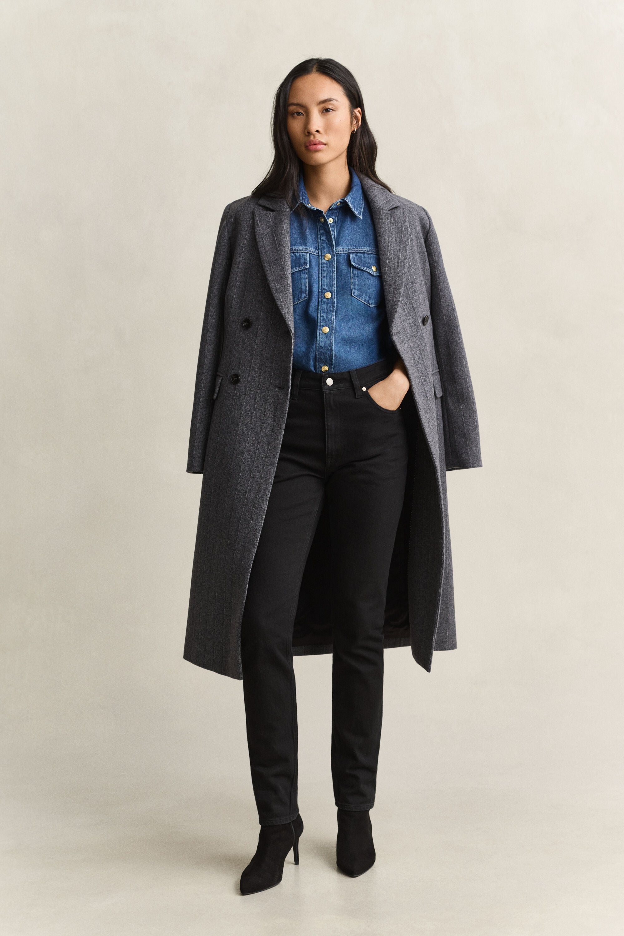 Slim fit jeans met hoge taille
