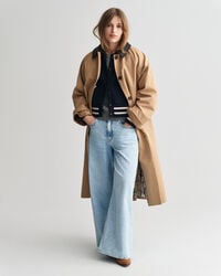 Car Coat met leren kraag