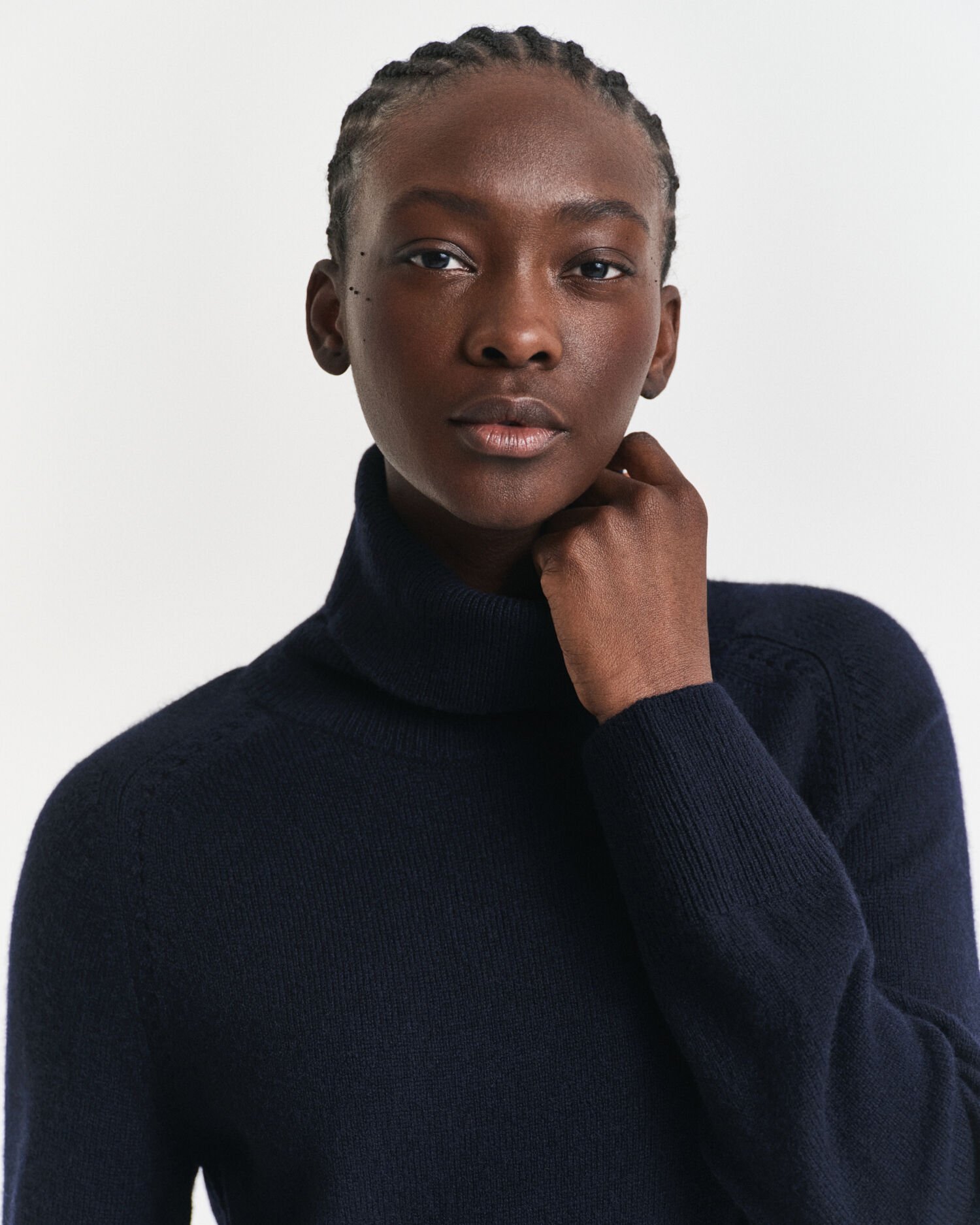 Jurk met col en gebreid detail