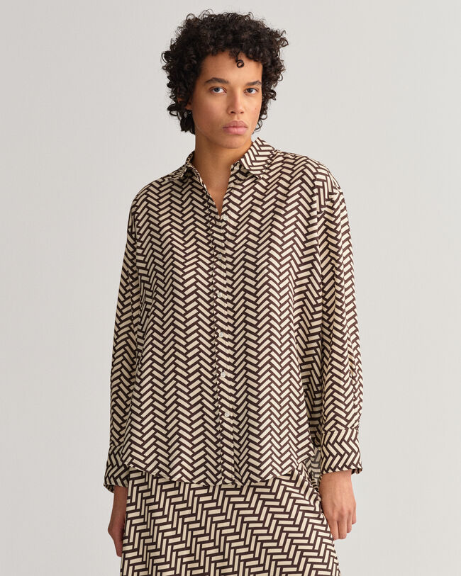Relaxed Fit Geometric overhemd