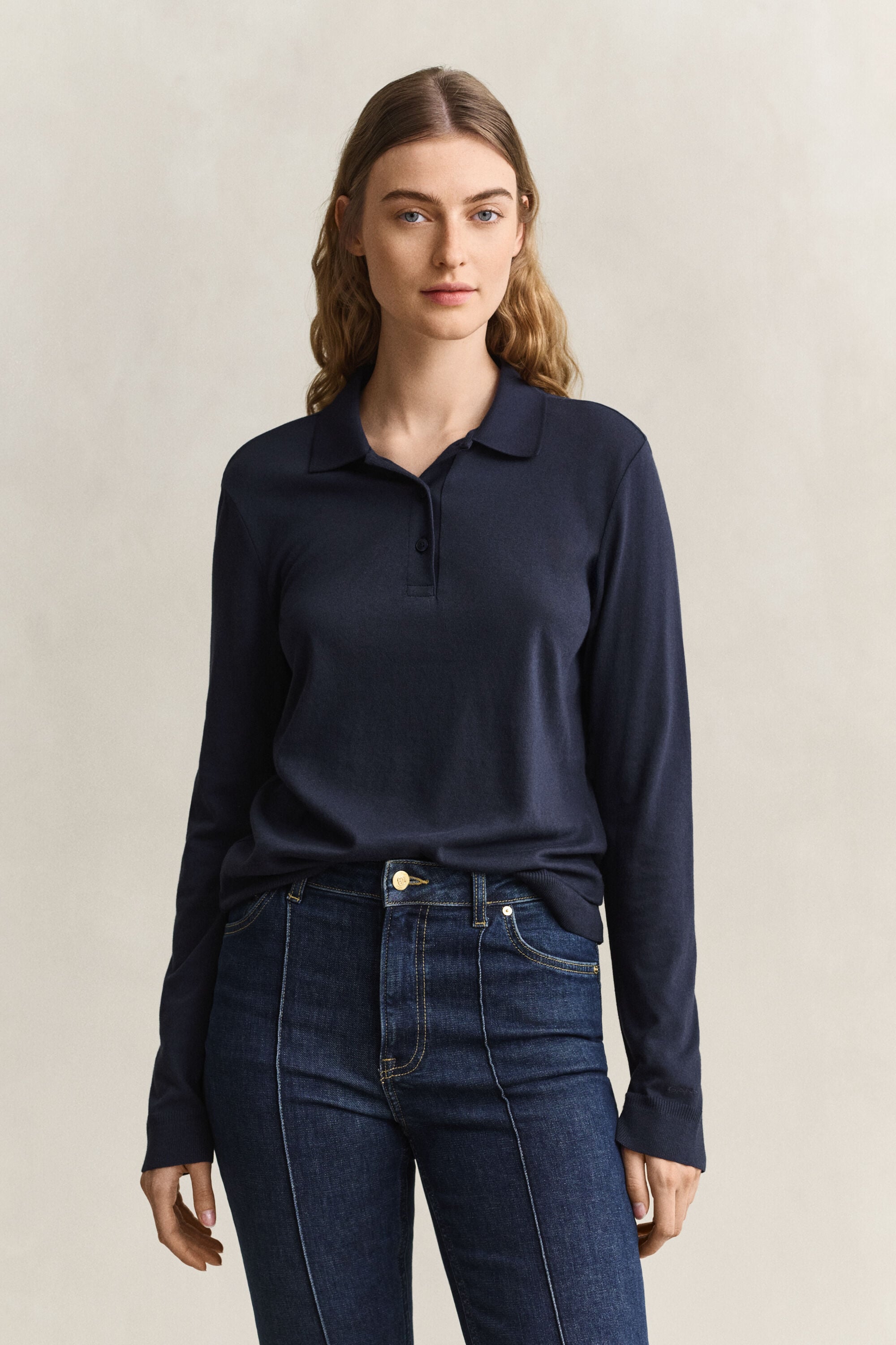 Naadloze polotop met lange mouwen