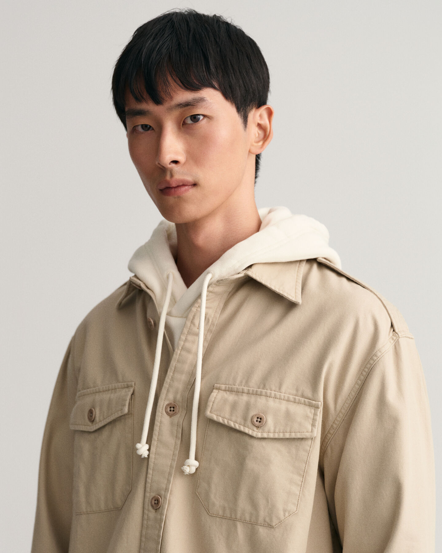 Relaxed Fit Solid overhemd van keperstof