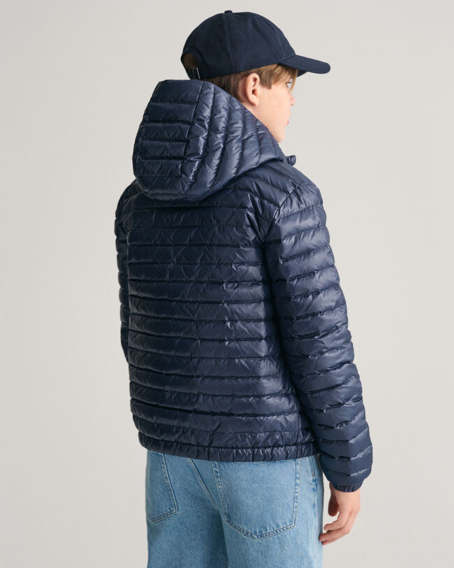 Teens glanzend lichtgewicht donsjack met wattering