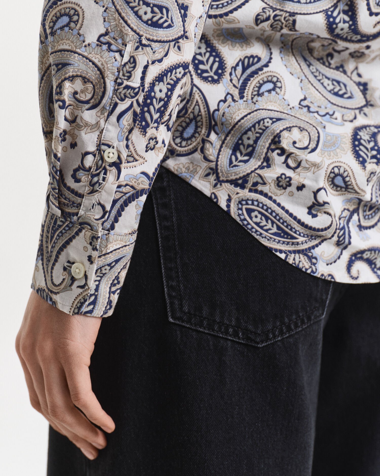 Paisley overhemd van katoenen voile