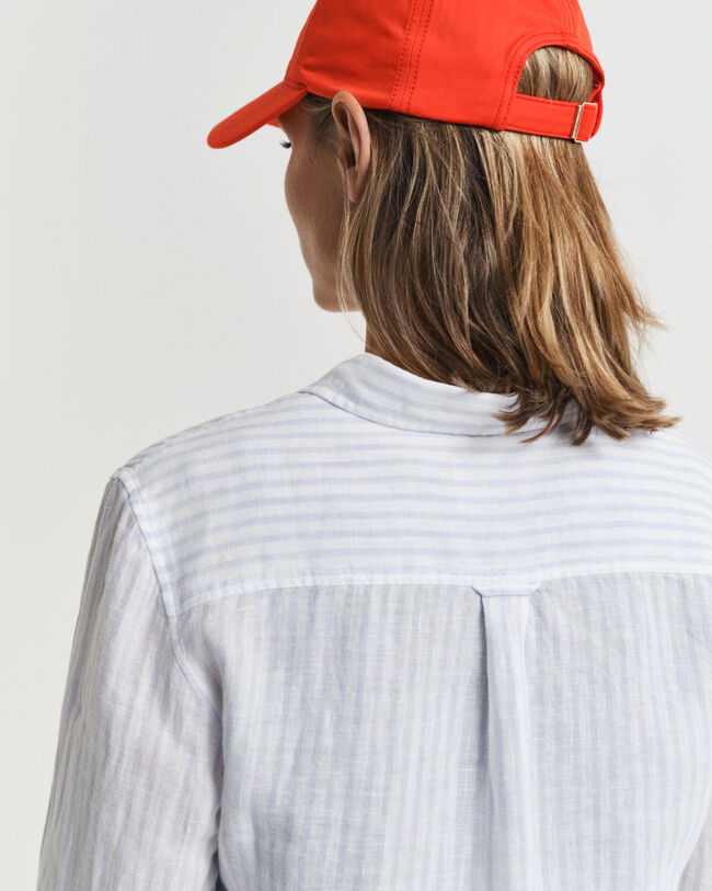 Regular Fit gestreept linnen overhemd