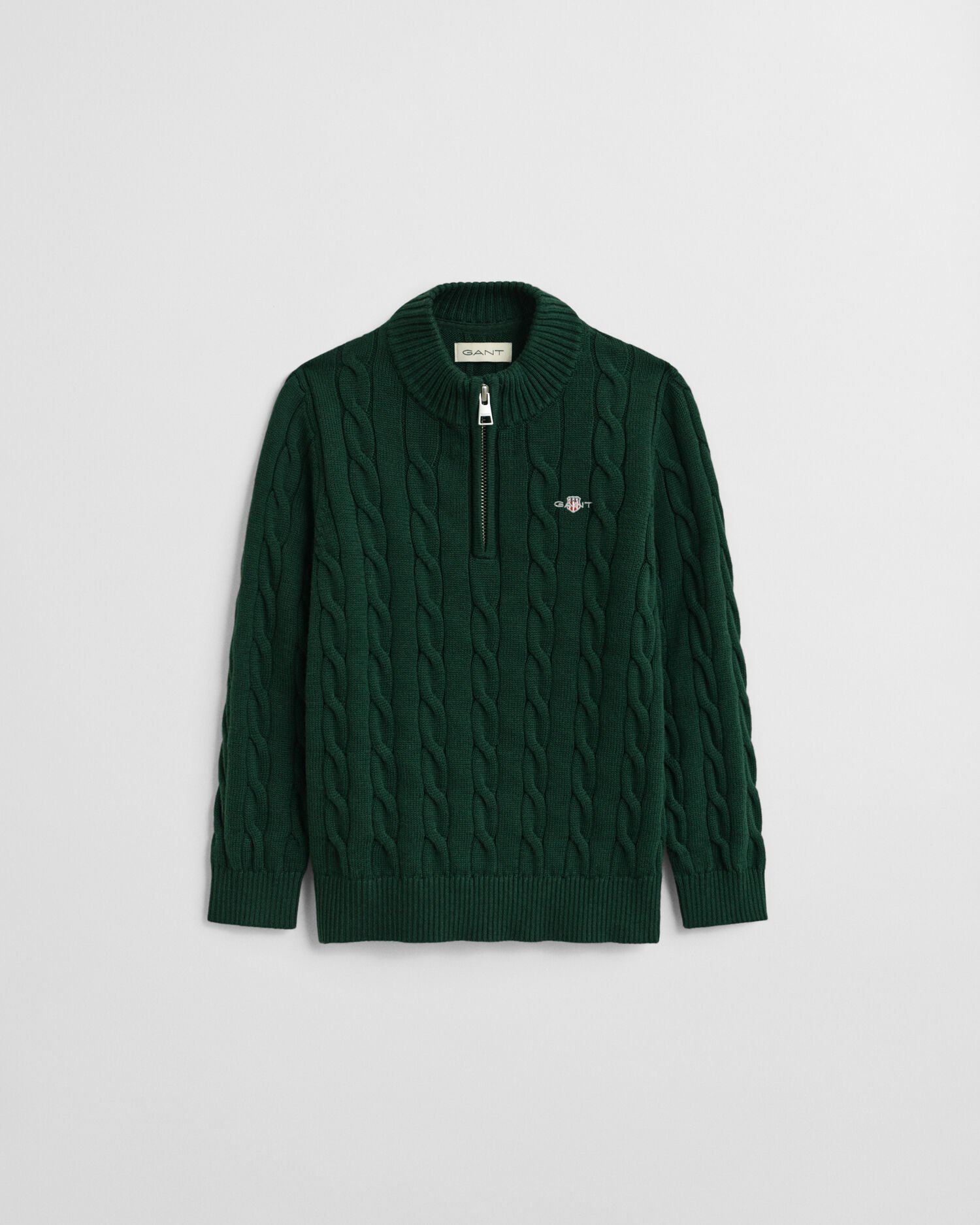 Kids katoenen kabeltrui met korte rits