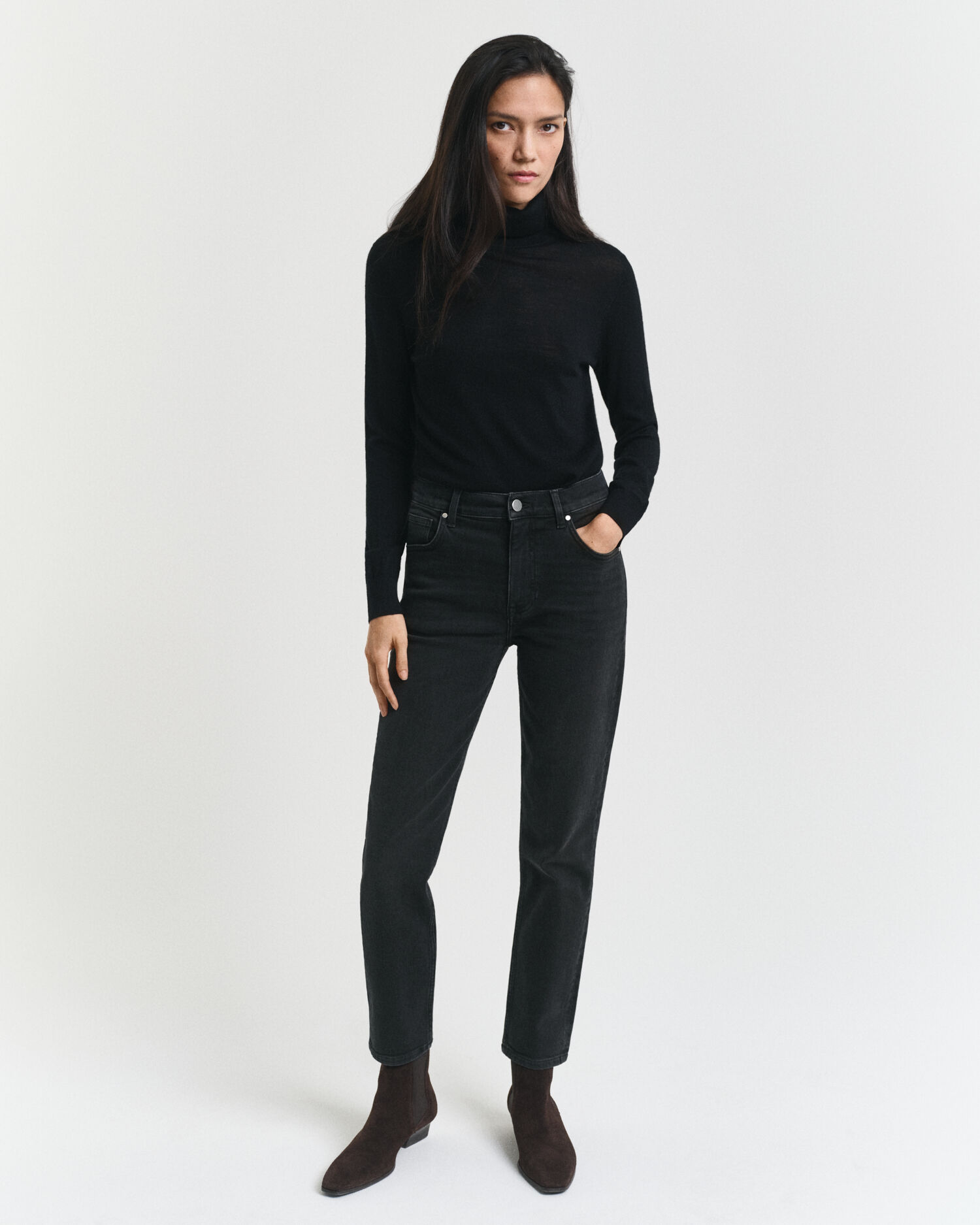 Zwarte Slim Fit cropped jeans
