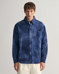Oversized indigo overhemd van suède