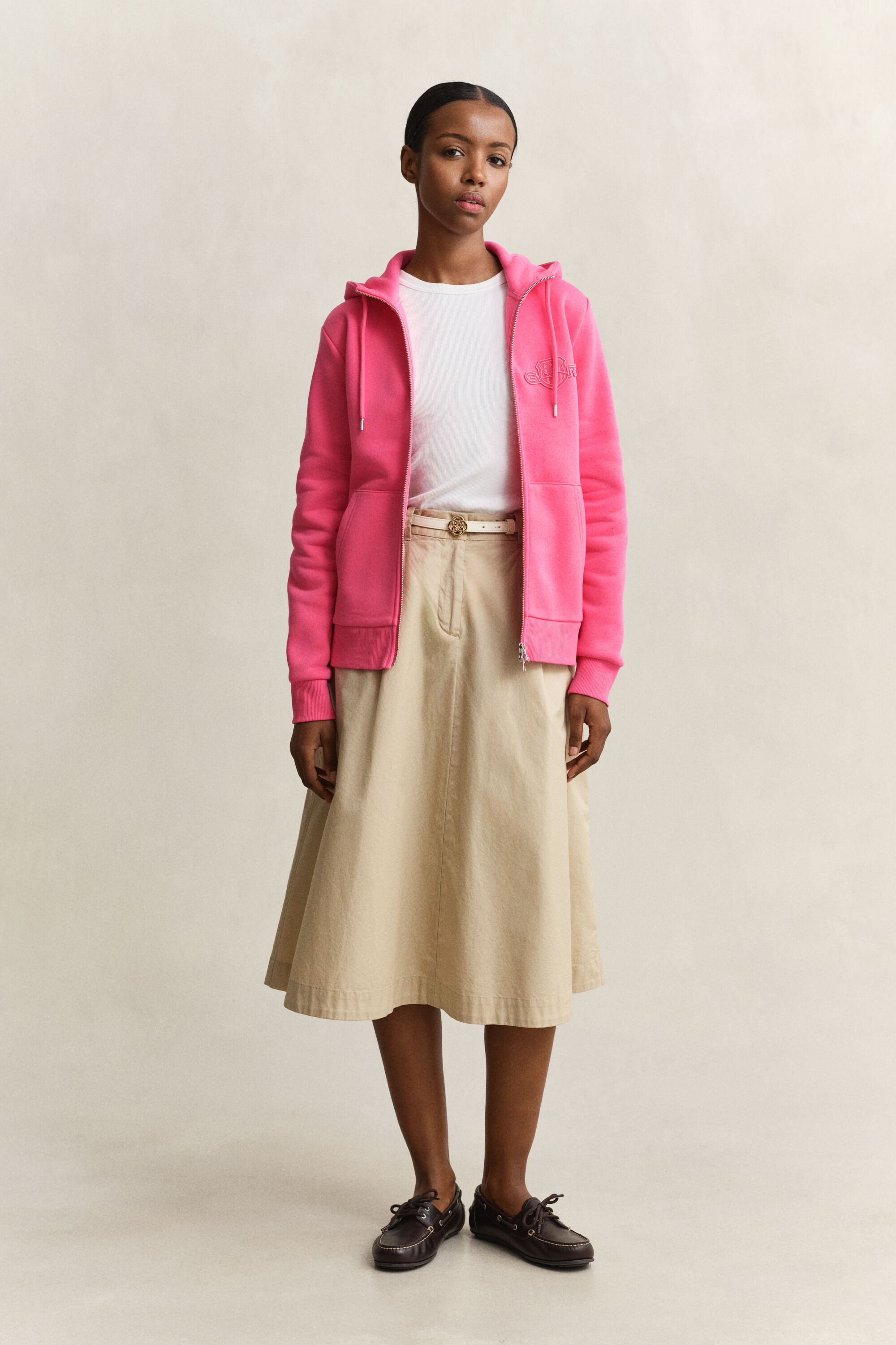 Tonal Shield hoodie met ritssluiting