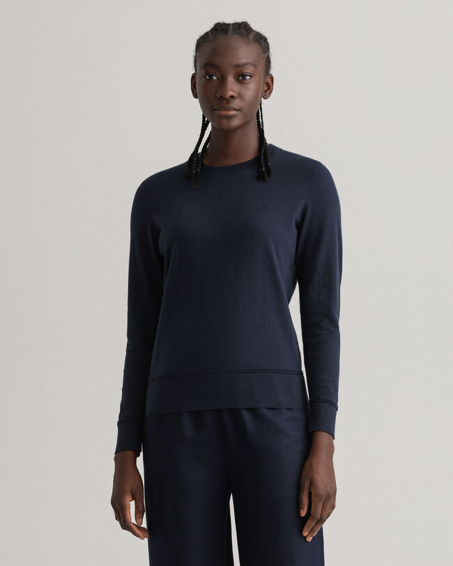 Sweater met ronde hals van licht katoen