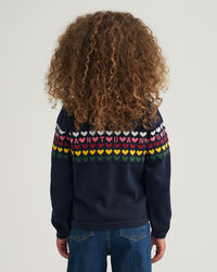 Girls gebreid vest met hartjes