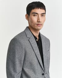 Slim Fit flanellen kostuumjasje met visgraatmotief