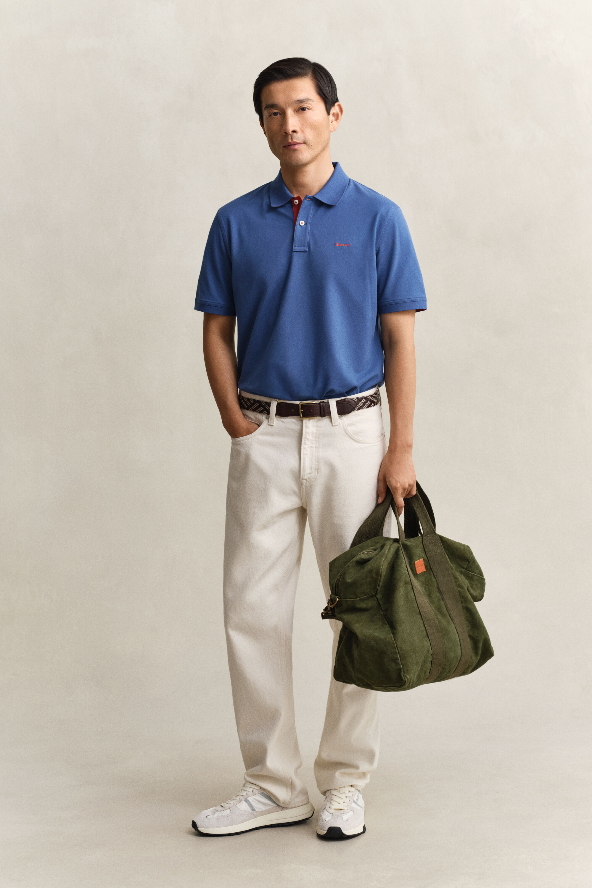 Piqué poloshirt met contrasterend detail