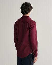 Slim Fit net overhemd van keperstof