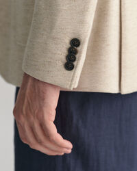 Blazer van katoen en linnen