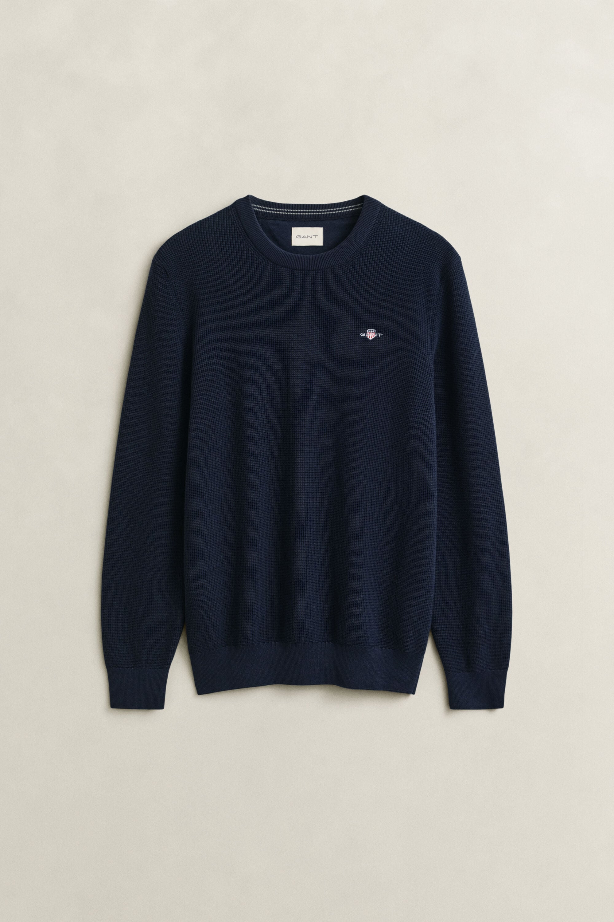 Katoenen Textured sweater met ronde hals