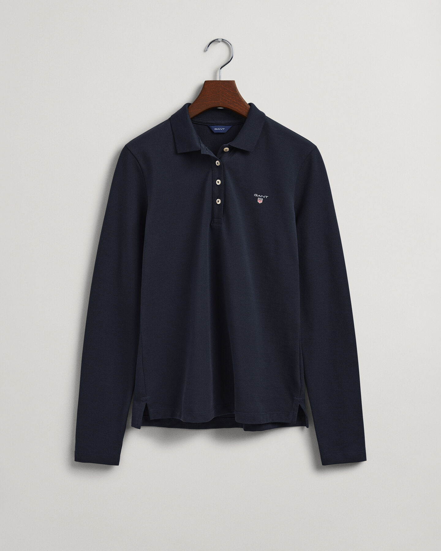 Original piqué poloshirt met lange mouwen
