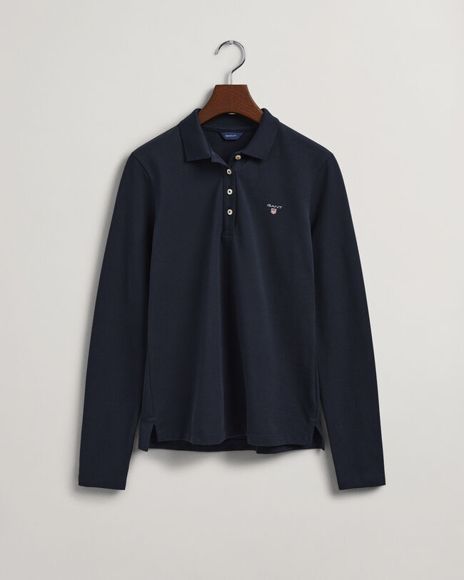 Original piqué poloshirt met lange mouwen