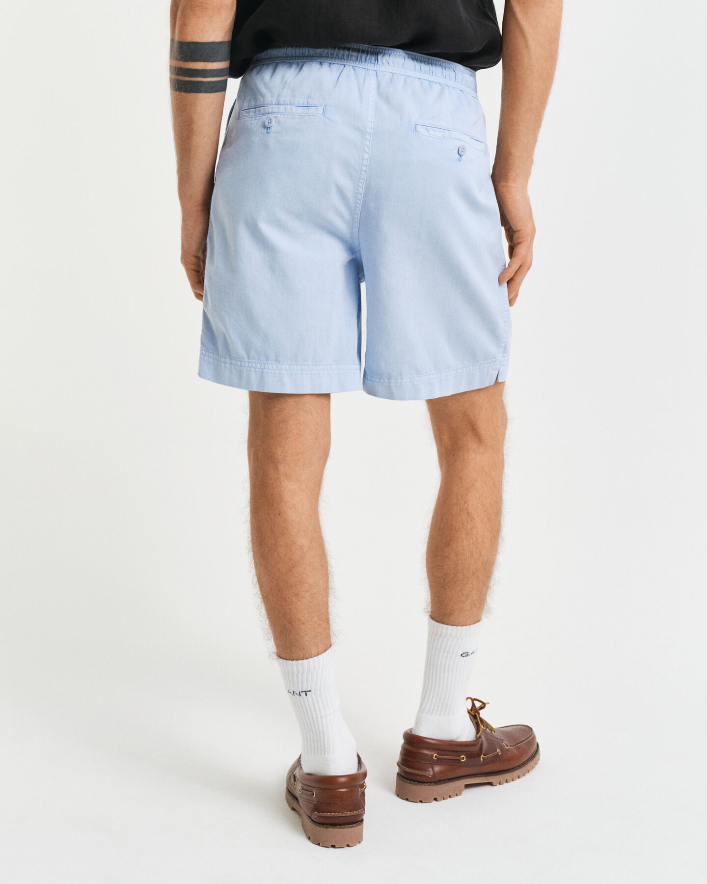 Regular Fit Sunfaded short met trekkoordje