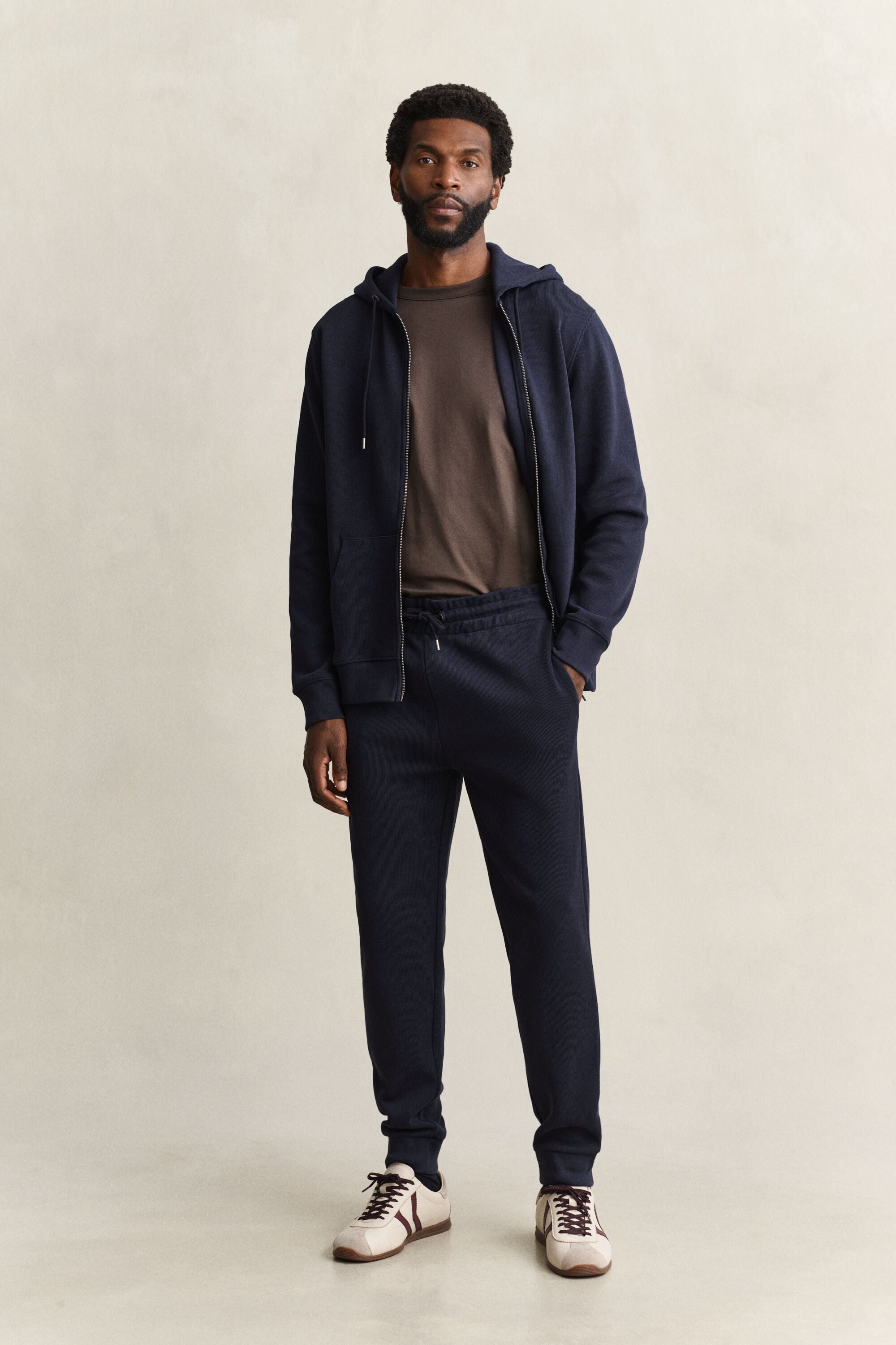 Sweatshirt van Sacker-ribstof met ritssluiting