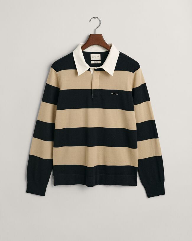 Rugger van merinoswol met brede strepen