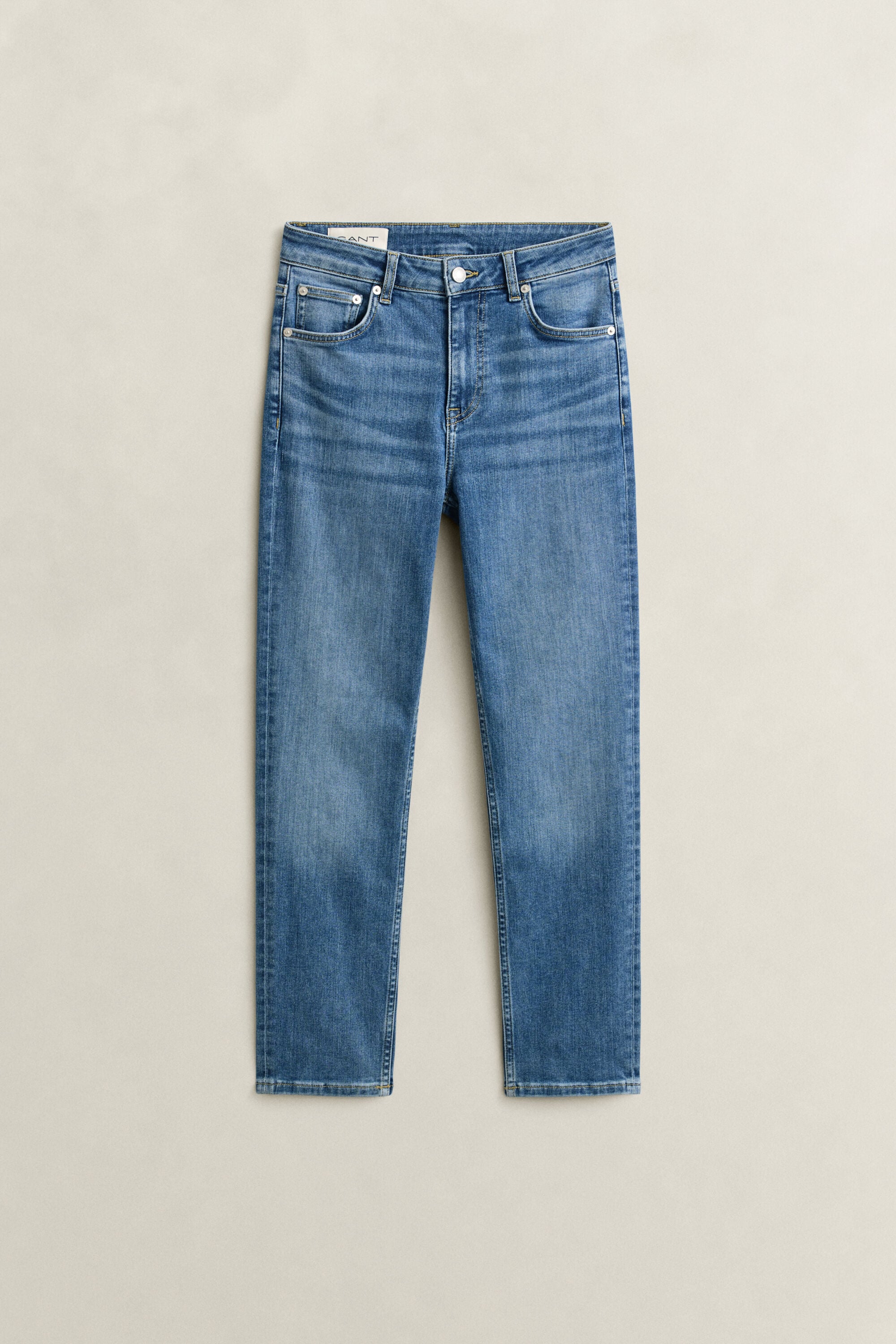 Cropped jeans met stretch