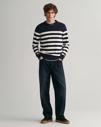 Sweater met ronde hals en Bretonse streep