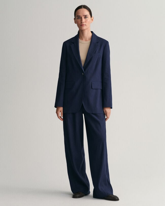 Regular Fit blazer van linnen met stretch