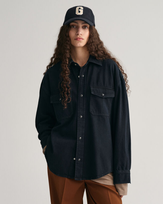 Oversized denim overhemd