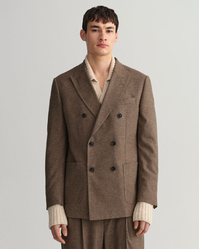 Kostuumblazer met pied-de-poulemotief