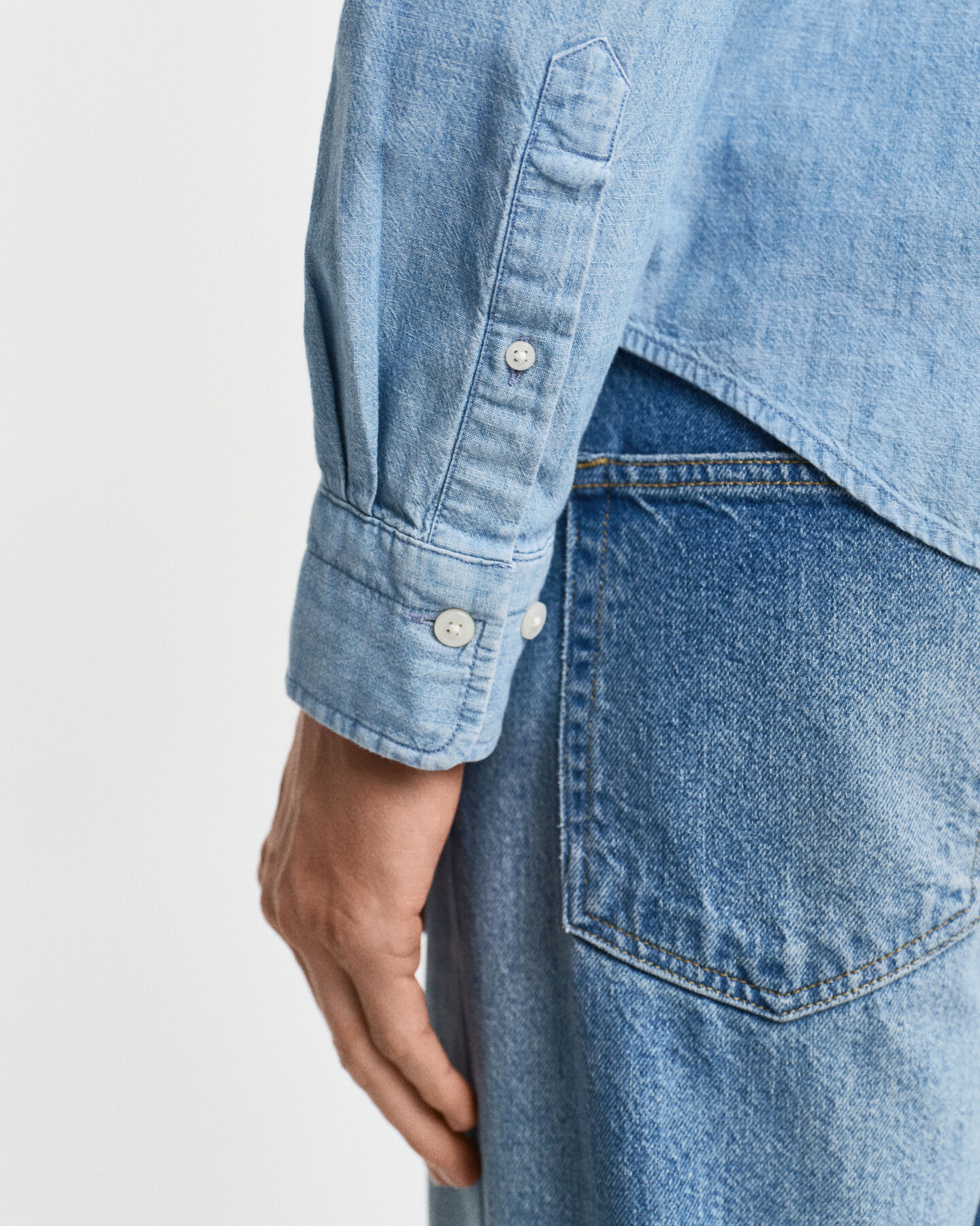 Regular Fit chambray overhemd