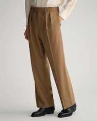 Flanellen kostuumbroek met wijde pijpen