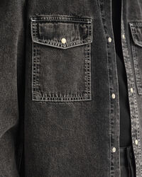 Oversized overhemd van zware kwaliteit gewassen denim