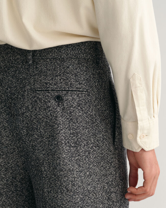 Tweed kostuumbroek met wijde pijpen