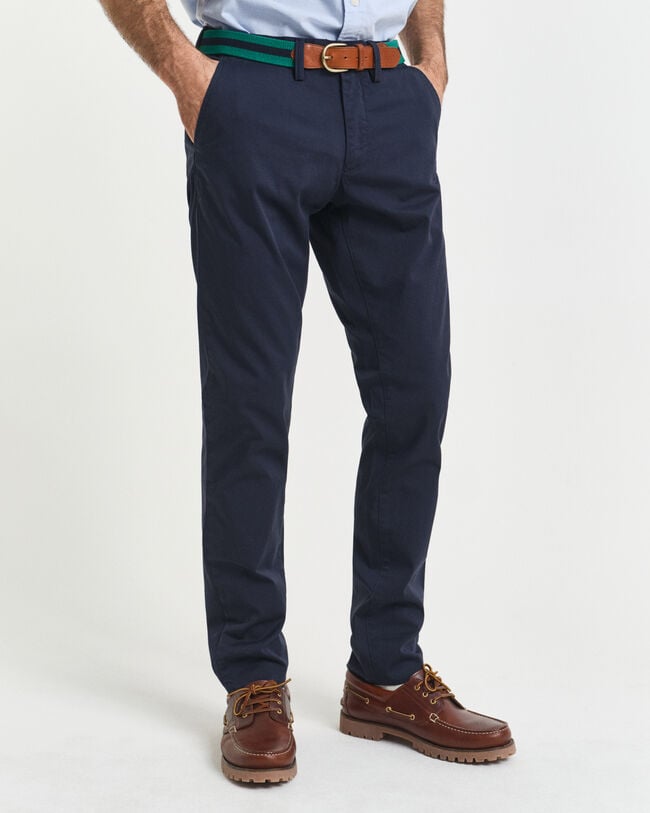 Slim Fit chino van keperstof